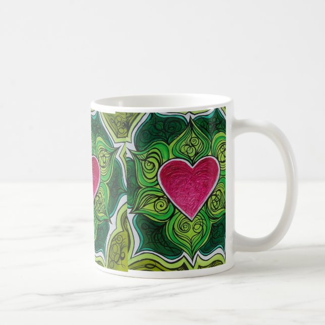 Heart Charka Lotus Flower Coffee Mug (Right)
