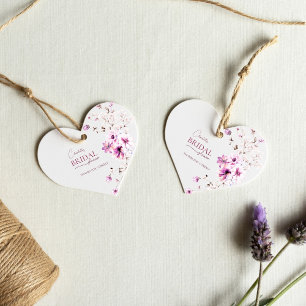 Heart Charming Wildflower Ruby Rose Bridal Shower  Favor Tags