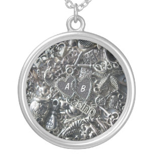 Heart charms silver plated necklace
