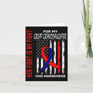 Heart Chd Awareness Great Granddaughter Usa Flag Card