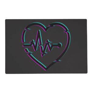 Heart Check Laminated Placemat