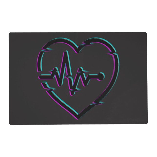 Heart Check Laminated Placemat (Front)