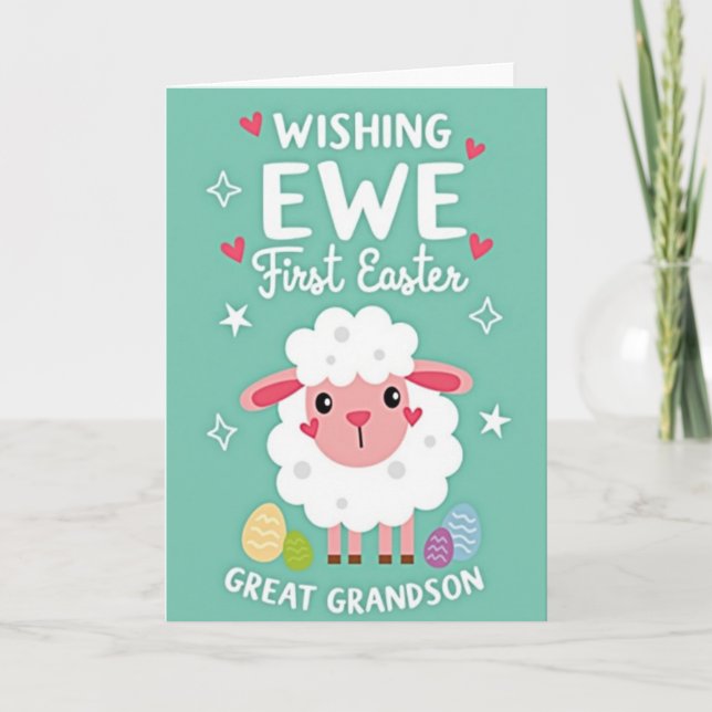 Heart Cheek Lamb Easter Card (Front)