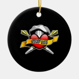 Heart Chef Life: Pastry Chef Ceramic Ornament