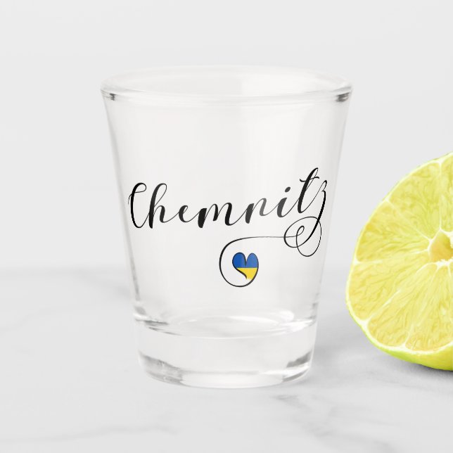 Heart Chemnitz, I Love Chemnitz, Germany Shot Glass (Front)