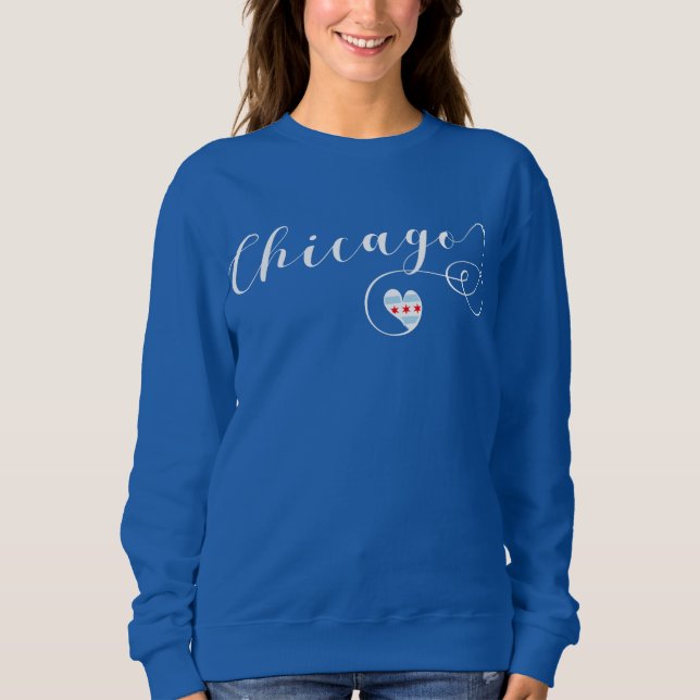 Heart Chicago Sweatshirt, Illinois Sweatshirt (Front)