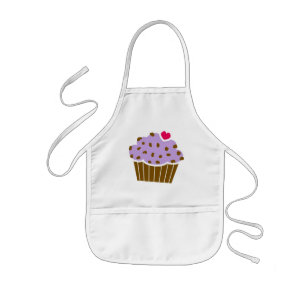Heart Choco Chip Blueberry Cupcake Kids' Apron