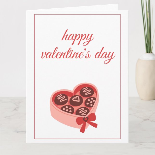 Heart Chocolate Box Sweet Valentine’s Day Card (Front)