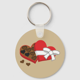 Heart Chocolate Gift Box - Valentine's Day Keychain