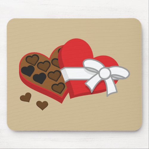 Heart Chocolate Gift Box _ Valentines Day Mouse Pad