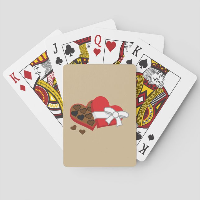 Heart Chocolate Gift Box - Valentine's Day Playing Poker Cards (Back)