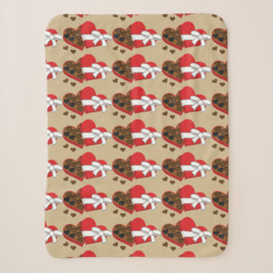 Heart Chocolate Gift Box - Valentine's Day Sherpa Blanket