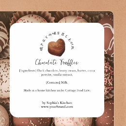 Heart Chocolate Watercolor Bakery Ingredient Square Sticker