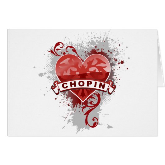 Heart Chopin Cards (Front Horizontal)