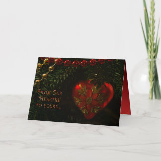 Heart Christmas Ornament Card w/Red Interior