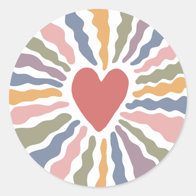 Heart Classic Round Sticker (Front)