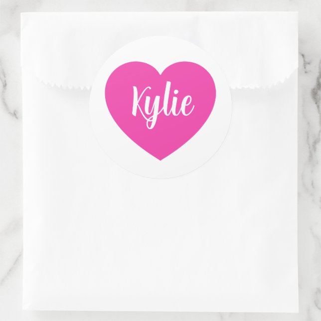 Heart  classic round sticker (Bag)