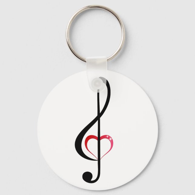 Heart clef keychain (Front)