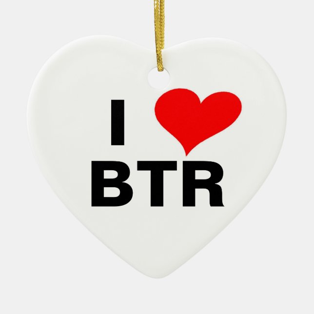 heart_clip_art_01, I, BTR Ceramic Ornament (Front)