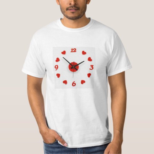 Heart Clock Art Design T_Shirt