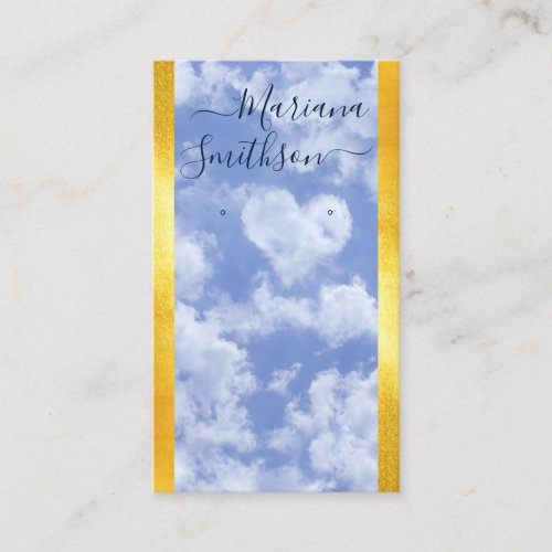 Heart Cloud Romantic Blue Sky Earring Display Card