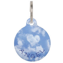 Heart Cloud Sky Cute Fun Modern Blue Custom Name