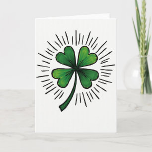 Heart Clover Burst Luck Card
