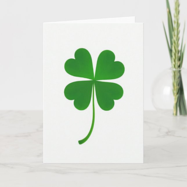 Heart Clover Good Luck Card (Front)