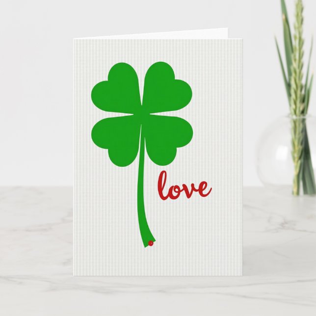 Heart Clover Love Pattern Card (Front)
