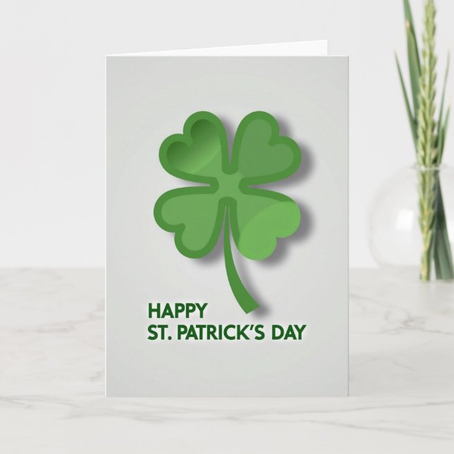 Heart Clover Patrick Day Card (Front)