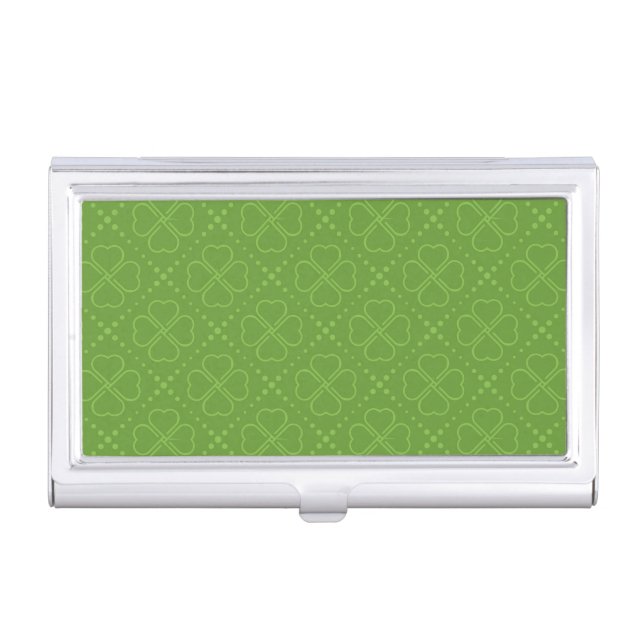 Heart Clover Pattern Business Card Case (Front)