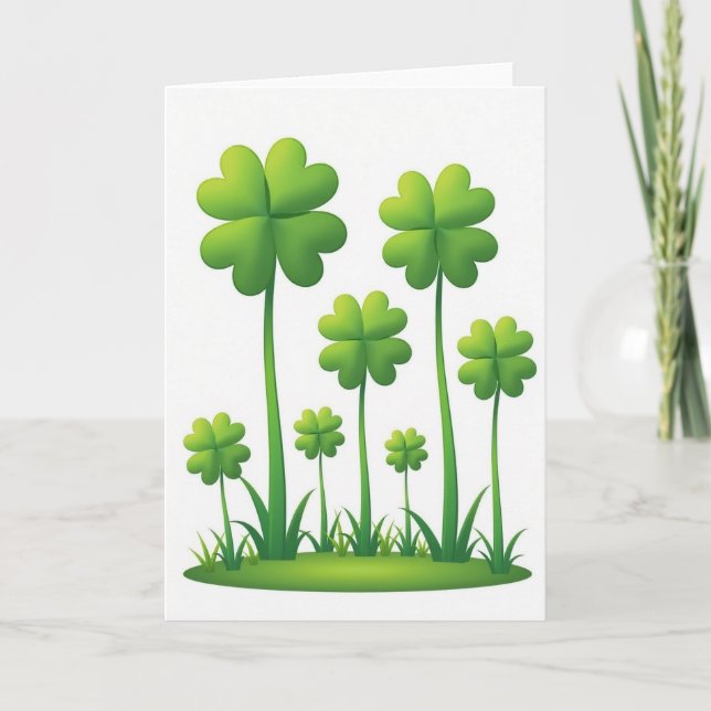 Heart Clover Pattern Card (Front)