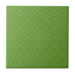 Heart Clover Pattern Ceramic Tile