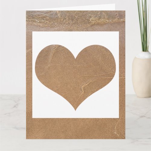 Heart Coastal Sandy Ocean Nautical Cute Beach  Card