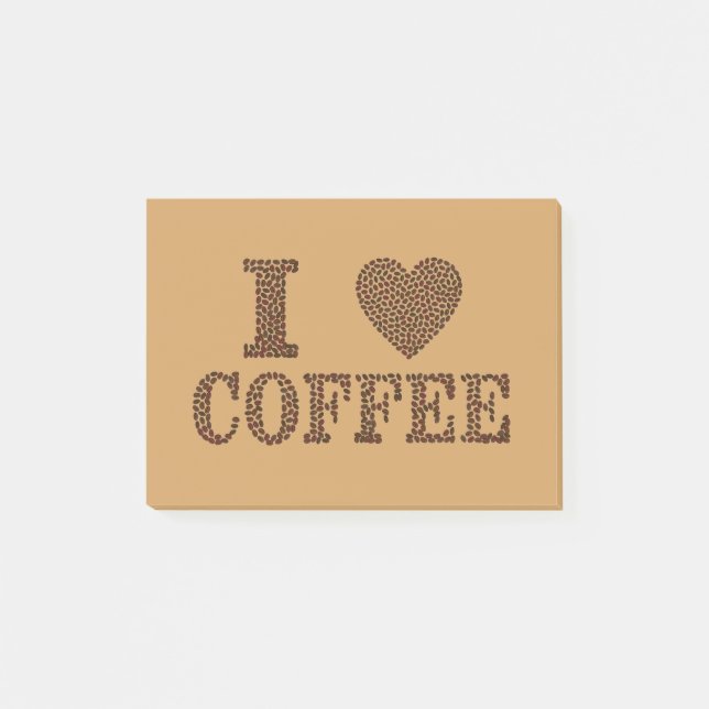 Heart Coffee Beans Post-it Notes (Front)