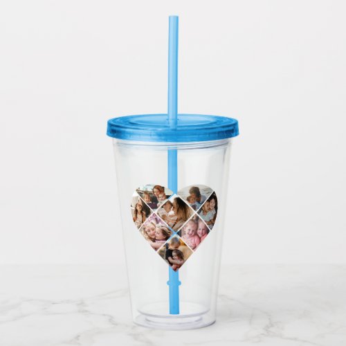 Heart Collage Acrylic Tumbler