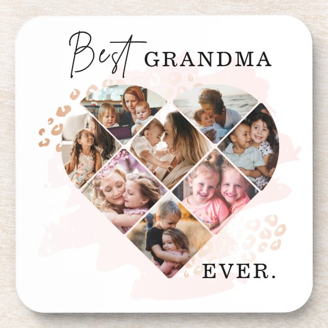 Heart Collage Beverage Coaster (Front)