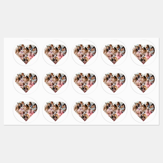 Heart Collage Labels (Sheet)
