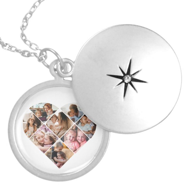 Heart Collage Locket Necklace (Front)