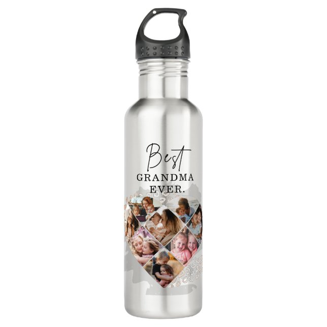 Heart Collage Stainless Steel Water Bottle (Front)