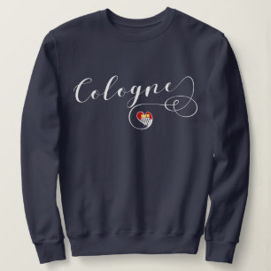 Heart Cologne Sweatshirt, Köln Flag Sweatshirt