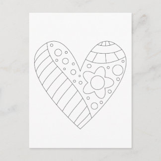 Heart Coloring Design Postcard