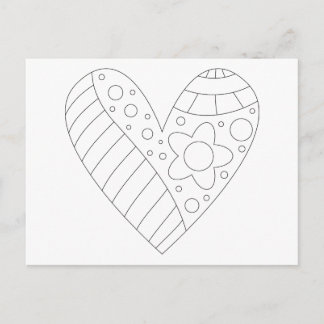 Heart Coloring Design Postcard