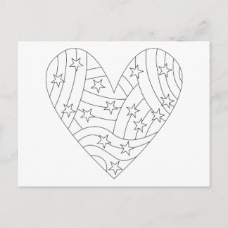 Heart Coloring Design Postcard