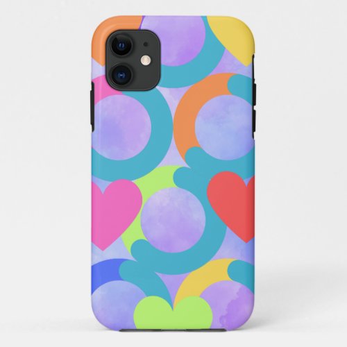 Heart colourfull design iPhone 11 case