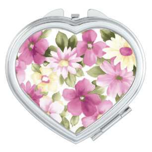 Heart Compact Mirror/Flowers Mirror