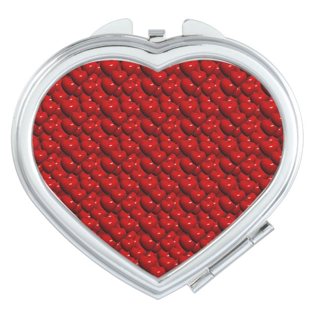 Heart Compact Mirror/Red Hearts Vanity Mirror (Front)