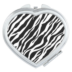 Heart Compact Mirror/Zebra Stripes Makeup Mirror