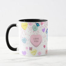 Heart Conversation Coffee Mug with Butterflies