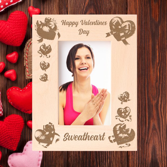 Heart Coquette Valentines Gift Laser Wooden Engraved Frames (Creator Uploaded)